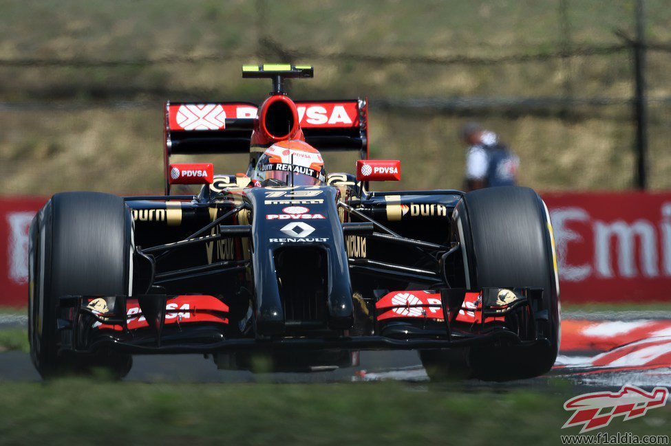 Pastor Maldonado durante los libres 3 en el Hungaroring