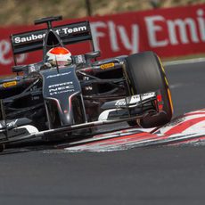 Adrian Sutil ataca con fuerza los pianos de Hungaroring