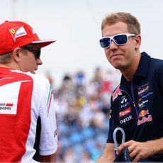 Sebastian Vettel y Kimi Räikkönen, juntos en Hungría