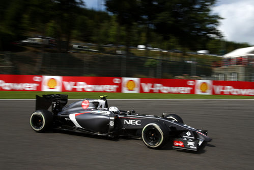 Giedo Van Der Garde cogiendo sensaciones con el coche