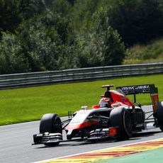 Alexander Rossi completando una tanda larga en Spa