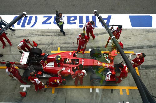 Kimi Räikkönen en el pitlane de Monza