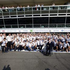 Celebración en Williams por el podio en Italia