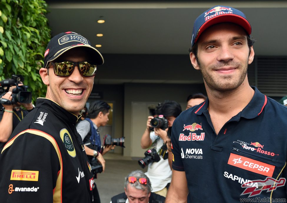 Pastor Maldonado y Jean-Eric Vergne, juntos en Singapur