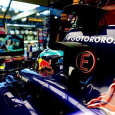 El Toro Rosso en su box