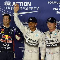 Alegría de Rosberg, Hamilton y Ricciardo