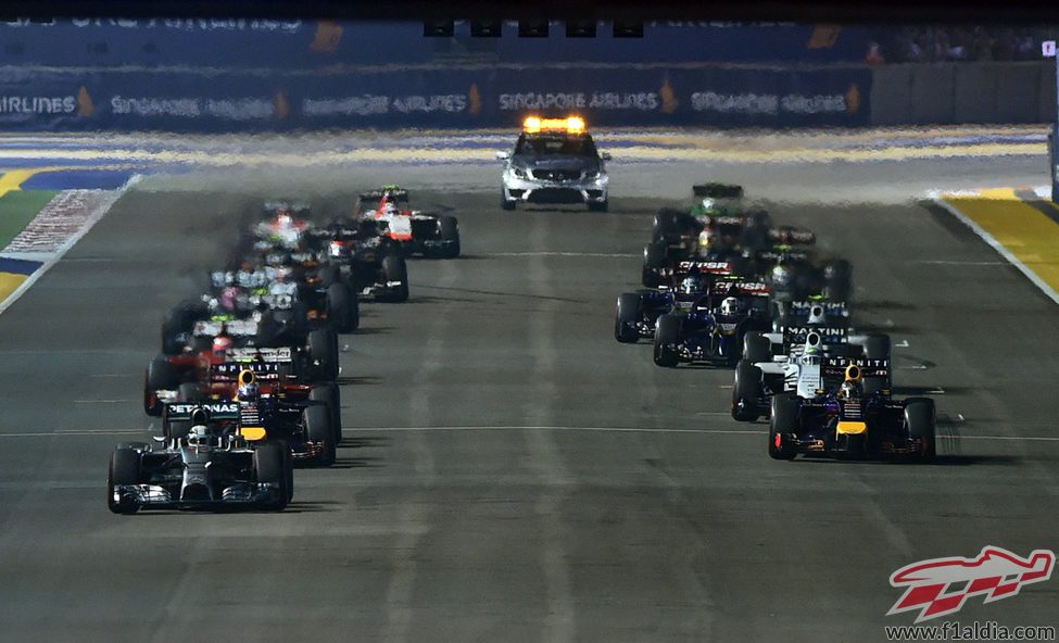 Salida del GP de Singapur 2014