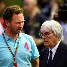 Bernie Ecclestone con Christian Horner en el GP de Singapur
