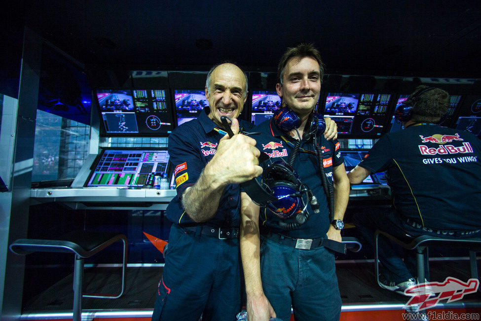 Franz Tost y James Key tras el GP de Singapur