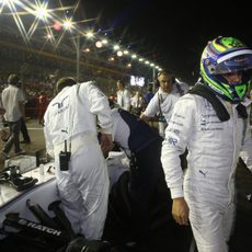 Felipe Massa minutos antes del GP de Singapur