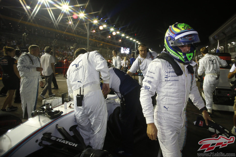 Felipe Massa minutos antes del GP de Singapur