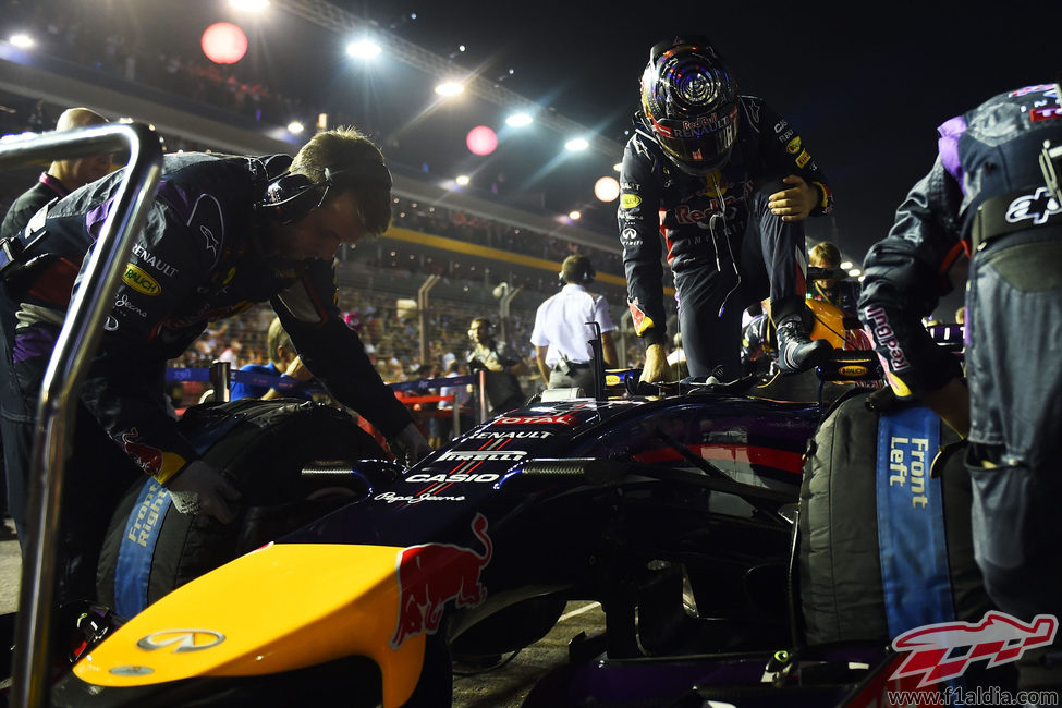 Sebastian Vettel preparado para comenzar el Gran Premio