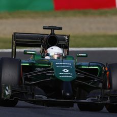 Kamui Kobayashi en pista justo antes de su temprano accidente