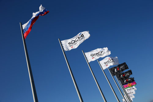 Banderas en el circuito ruso de Sochi
