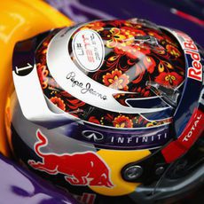 Detalle del casco de Sebastian Vettel en Sochi