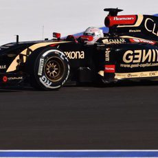 Romain Grosjean con dificultades de pilotaje