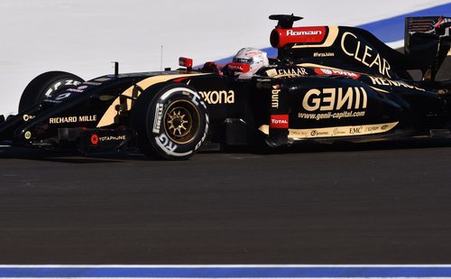 Romain Grosjean con dificultades de pilotaje