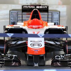 El coche de Jules Binachi descansa en el 'box' de Marussia