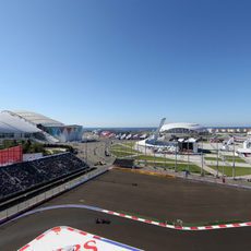 Vista aérea del Toro Rosso de Jean-Eric Vergne en Sochi