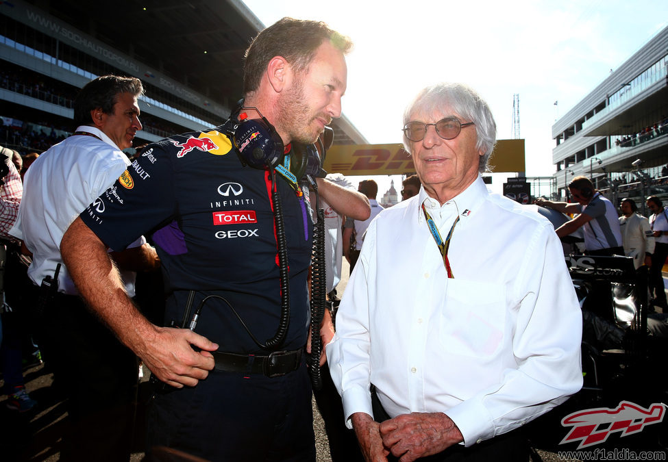 Bernie Ecclestone y Christian Horner son grandes amigos