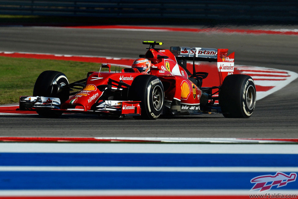 Kimi Räikkönen durante los entrenamientos libres del viernes del GP de EE.UU. 2014