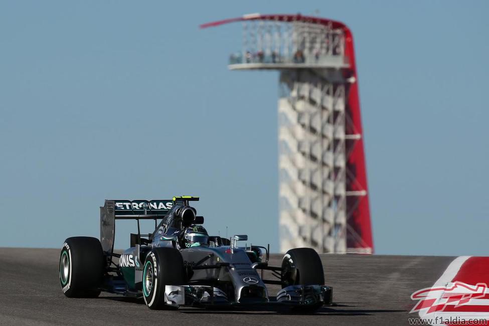Nico Rosberg ruedan en Texas