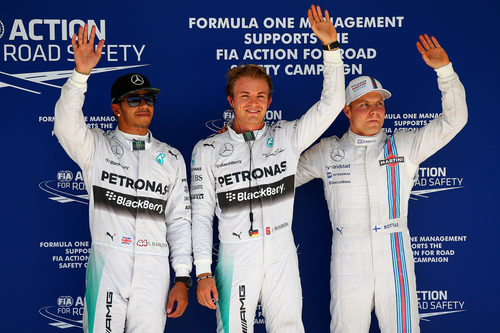 Imagen de los tres pilotos más rápidos en la clasificación del Gran Premio de EE.UU. 2014