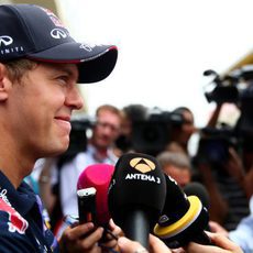 Sebastian Vettel atiende a los medios de comunicación