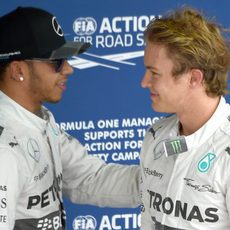 Cordialidad entre Lewis Hamilton y Nico Rosberg