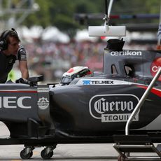 Adrian Sutil no pudo volver a entrar en la Q3