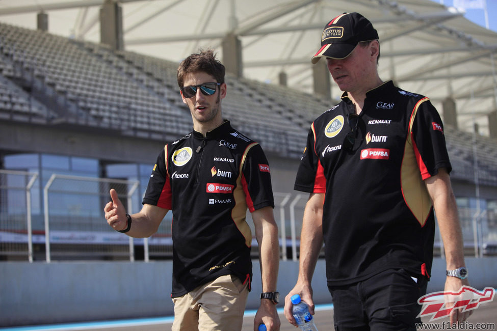 Romain Grosjean junto con Alan Permane
