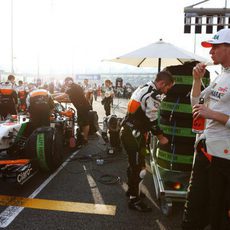 Nico Hülkenberg antes de la carrera