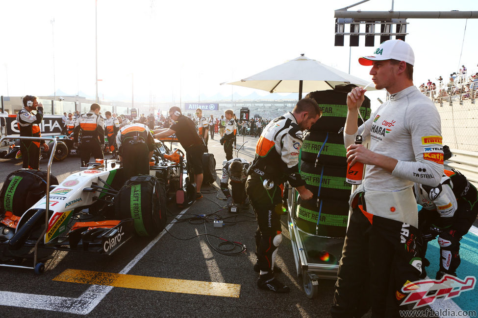 Nico Hülkenberg antes de la carrera