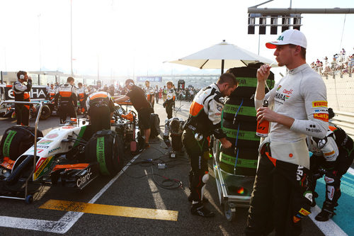 Nico Hülkenberg antes de la carrera