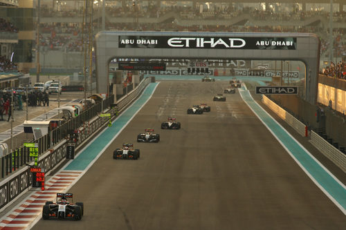 Los pilotos en el Yas Marina