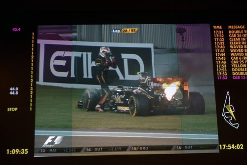 Incendio de Maldonado visto desde el muro del equipo Lotus