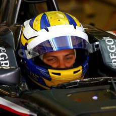 Detalle del casco de Marcus Ericsson