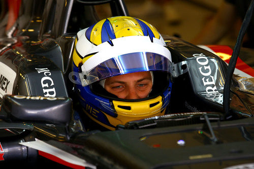 Detalle del casco de Marcus Ericsson