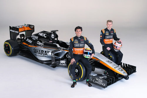 El VJM08, junto a Nico Hülkenberg y Sergio Pérez