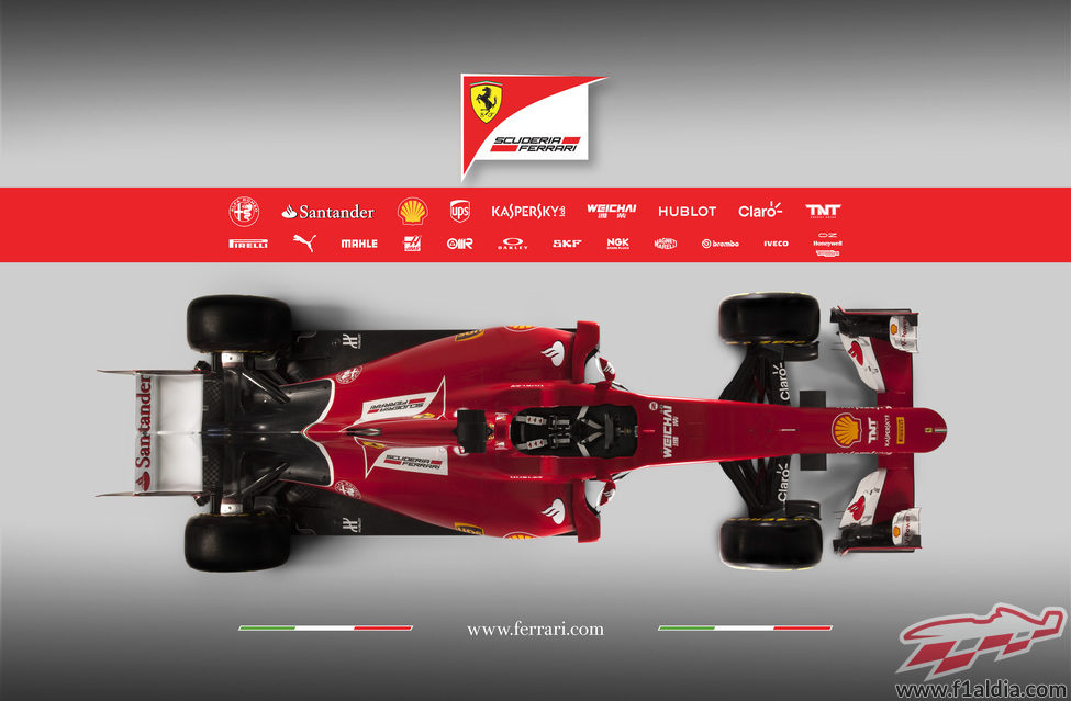 Vista cenital del Ferrari de 2015