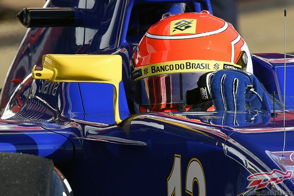 Detalle del casco de Felipe Nasr