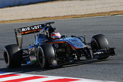 Nico Hülkenberg en su primer día con el VJM07