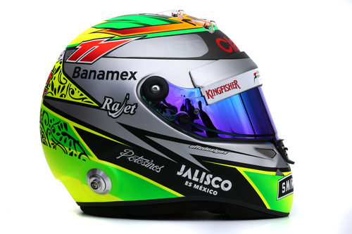 Casco de Sergio Pérez