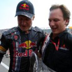 David Coulthard y Christian Horner
