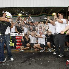 Celebración en Brawn GP