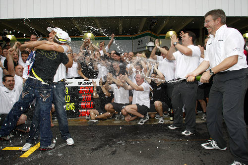 Celebración en Brawn GP