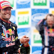 Webber con el champán