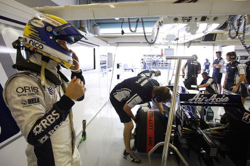 Rosberg en boxes