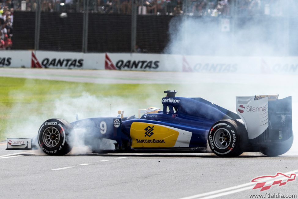 Trompo de Marcus Ericsson en los Libres 3 de Australia