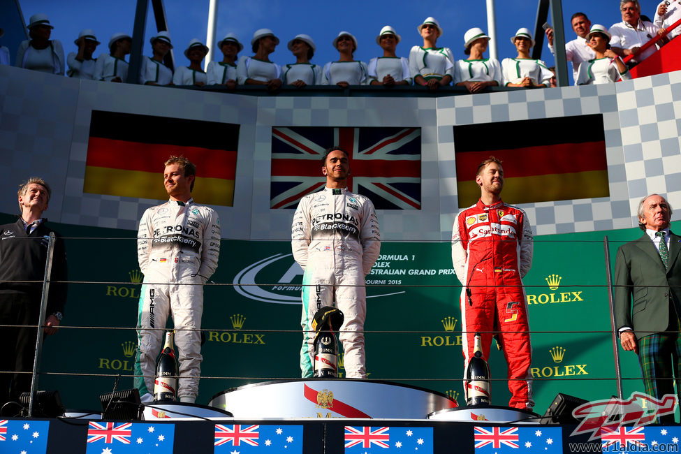 Podio del Gran Premio de Australia 2015